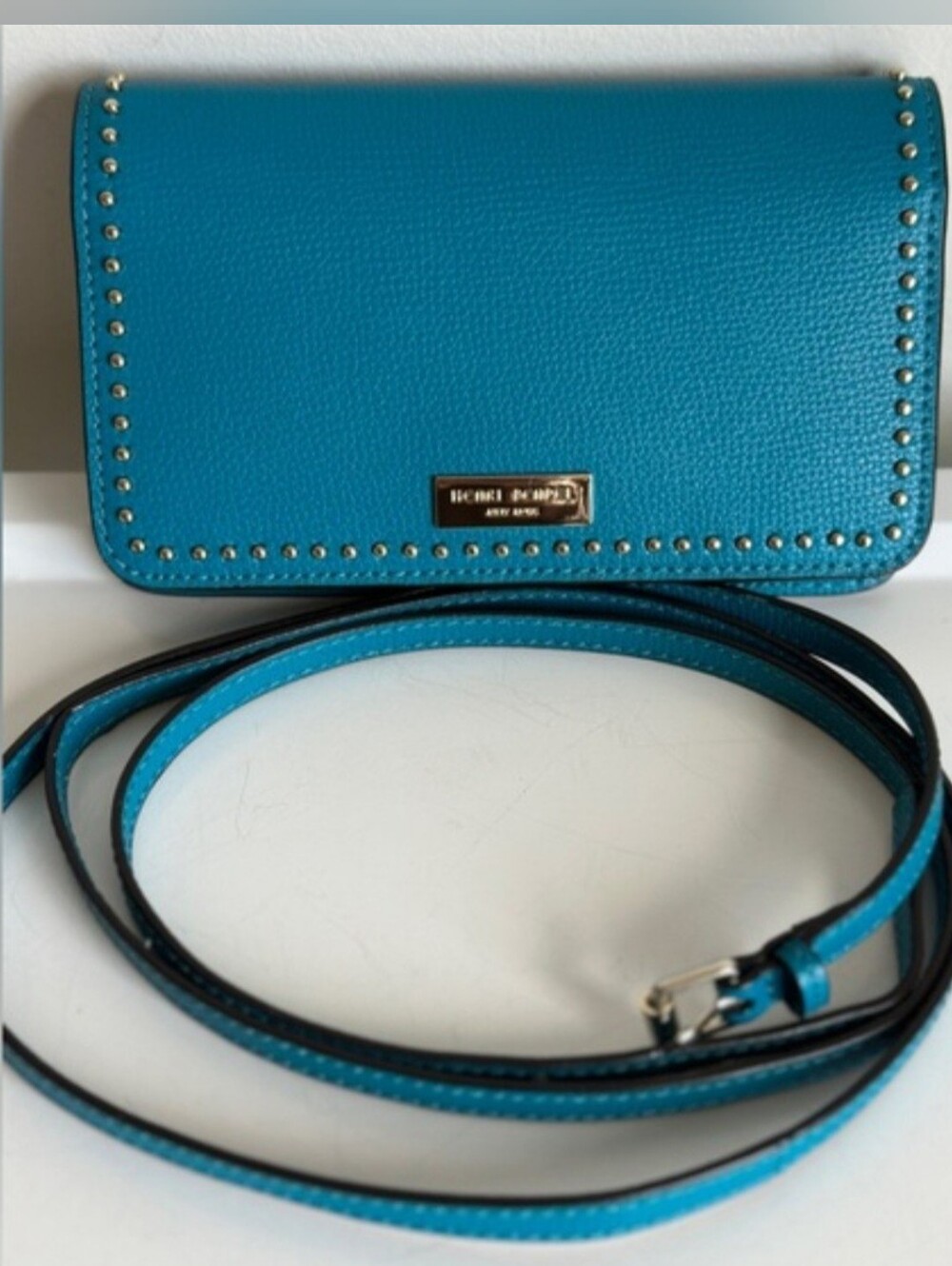 Henri Bendel Studded Phone Wallet/Clutch Or Crossbody-Turquoise